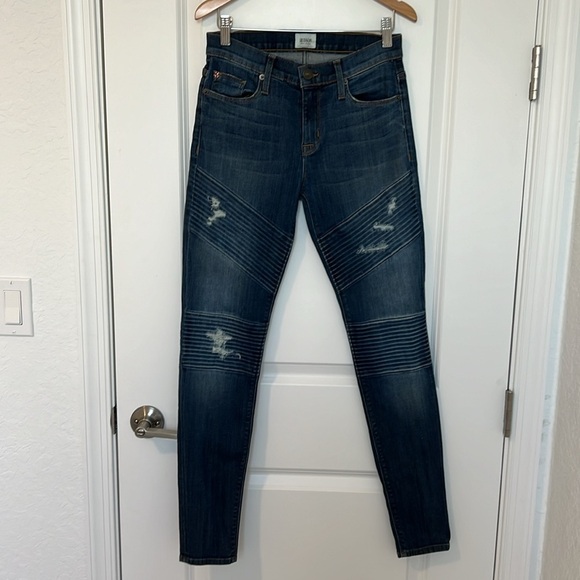 Hudson Brooklyn Moto Super Skinny Jeans Size 26 Walk of Fame - Picture 7 of 17